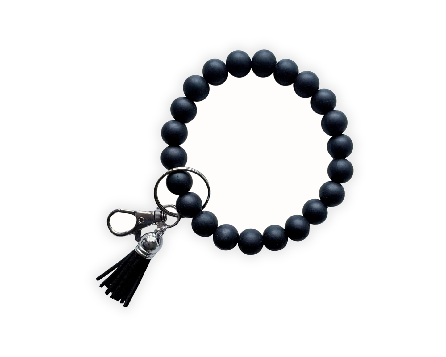 Solid Black Silicone Wristlet