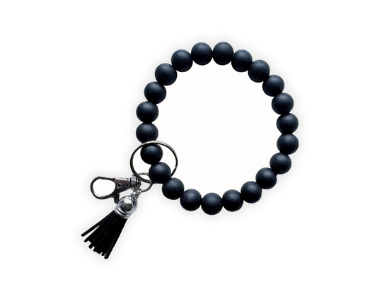 Solid Black Silicone Wristlet