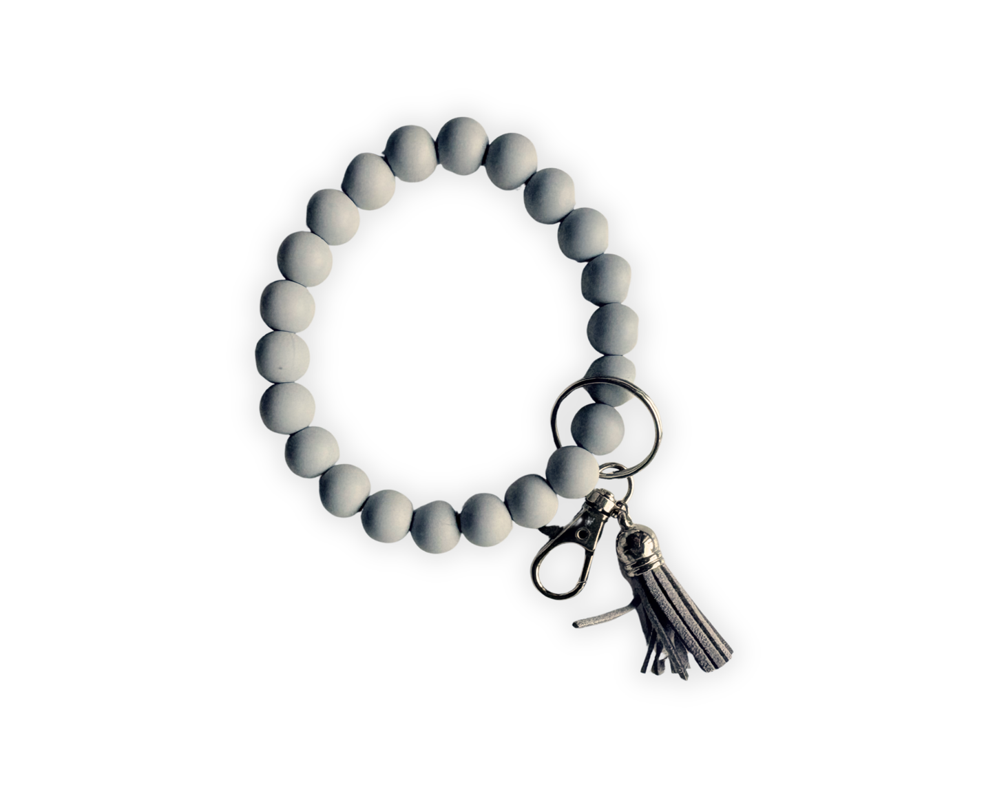 Solid Pale Grey Silicone Wristlet