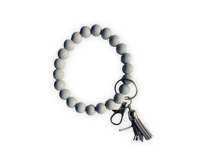 Solid Pale Grey Silicone Wristlet
