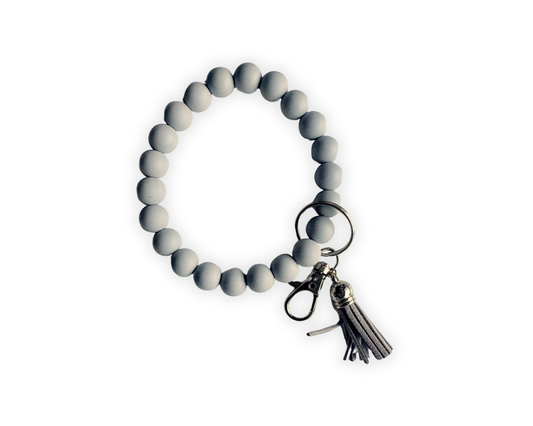 Solid Pale Grey Silicone Wristlet